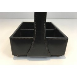 Nécessaire de bureau en cuir. Jacques Adnet