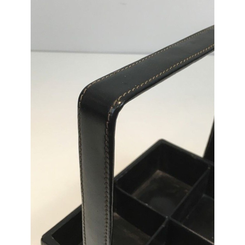 Nécessaire de bureau en cuir. Jacques Adnet