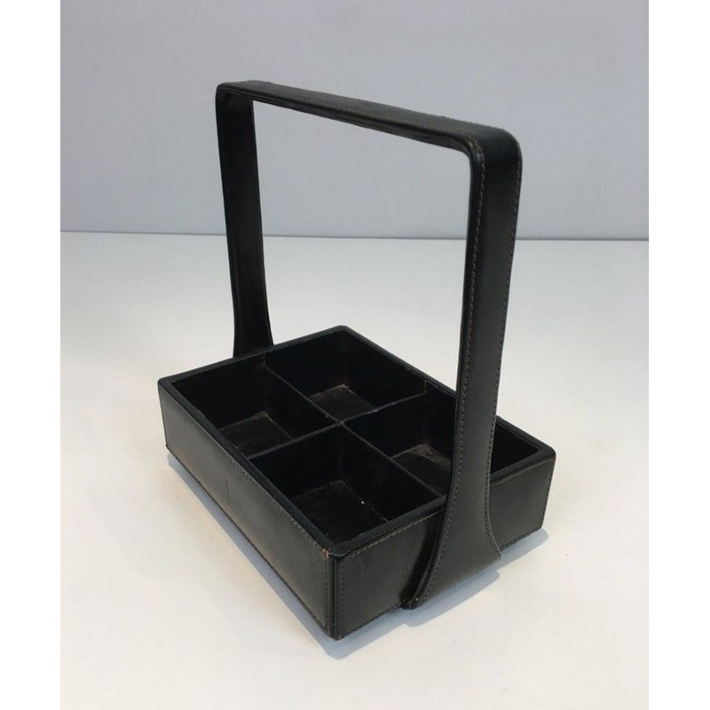 Nécessaire de bureau en cuir. Jacques Adnet