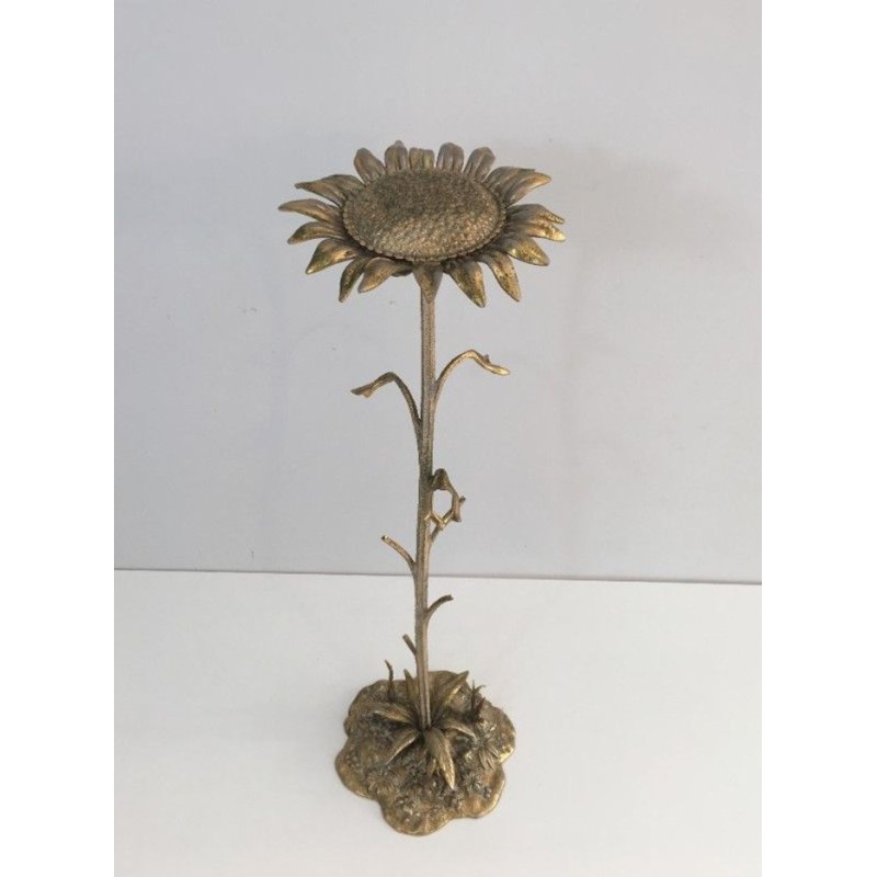 Elément Décoratif en Bronze représentant un Tournesol