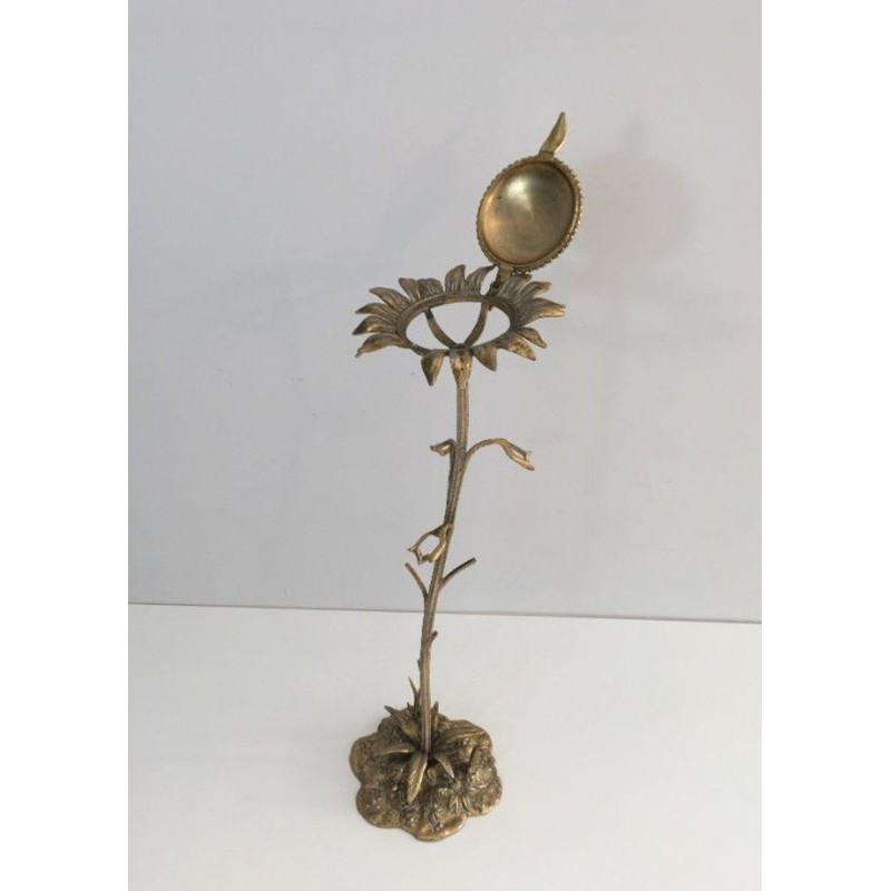 Elément Décoratif en Bronze représentant un Tournesol
