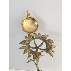 Elément Décoratif en Bronze représentant un Tournesol