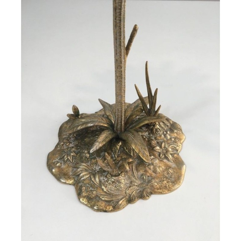 Decorative Gilded Bronze Sunflower Sculpture on Naturalistic Stem, French circa 1960