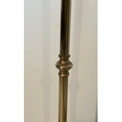 Grand Nécessaire de Cheminée en Laiton aux Pommes de Pin, dans le Goût de Baguès, vers 1970