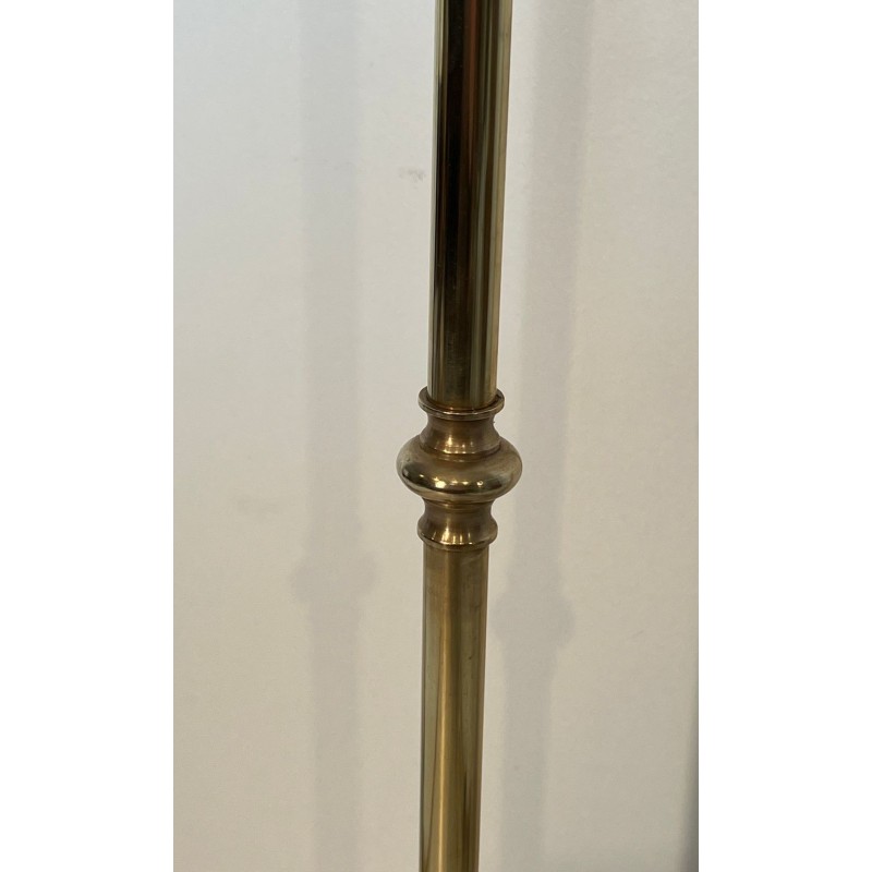 Grand Nécessaire de Cheminée en Laiton aux Pommes de Pin, dans le Goût de Baguès, vers 1970