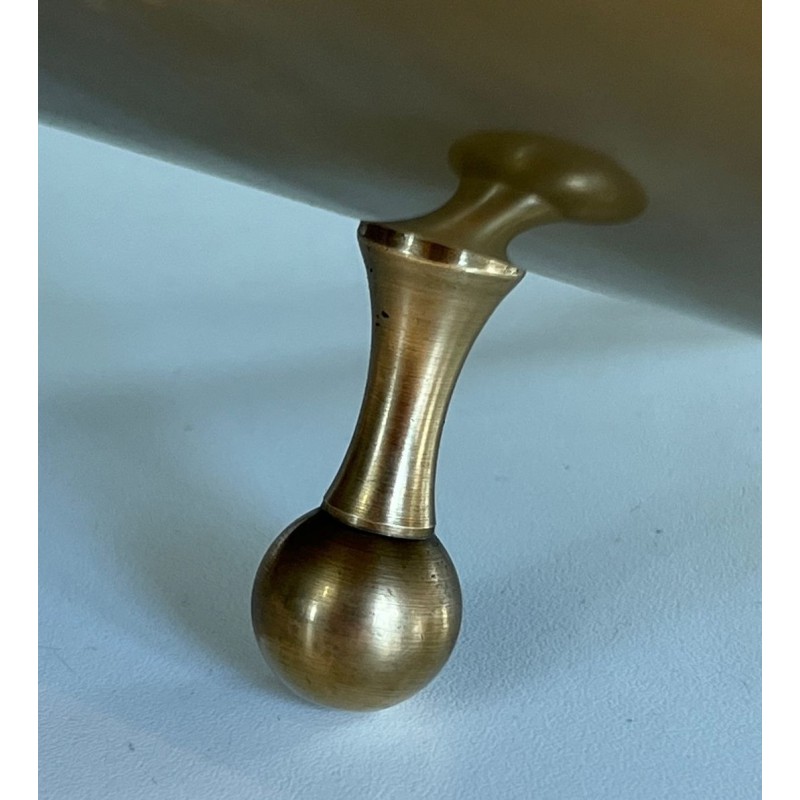 Modernist Polished Brass Log Basket with Semicircular Arch Handle and Ball Feet, French circa 1970