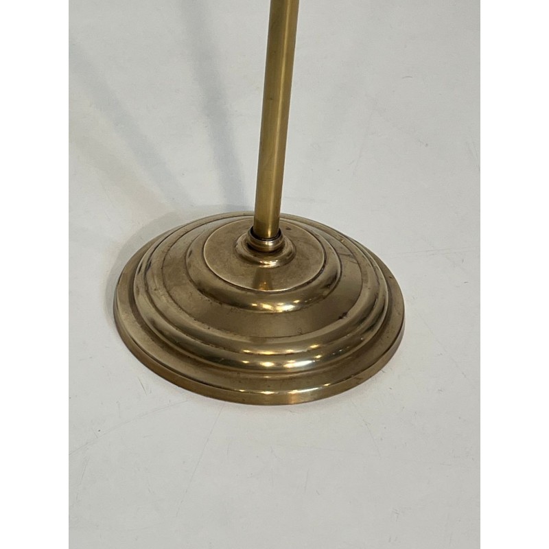 Nécessaire de Cheminée en Laiton aux Pommes de Pin, dans le Goût de la Maison Baguès, vers 1970