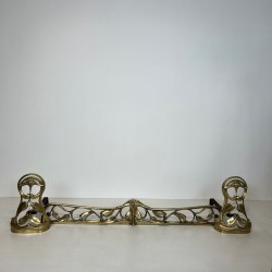 Pair of Art Nouveau Bronze Andirons with Flowers and Foliage, French circa 1900