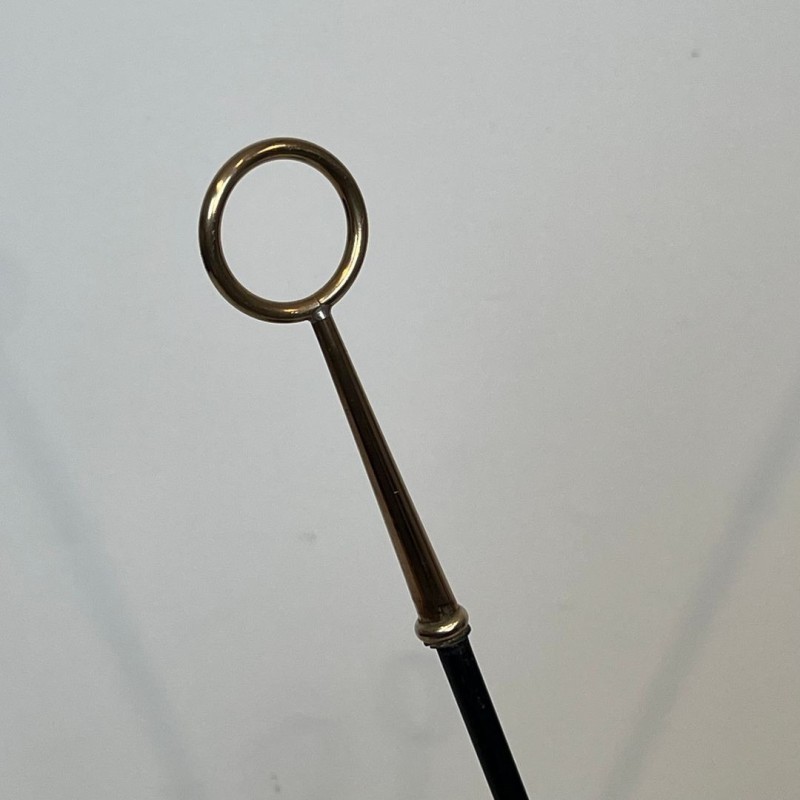 Nécessaire de Cheminée Moderniste en Métal Laqué Noir à Outils Rayonnants, vers 1970