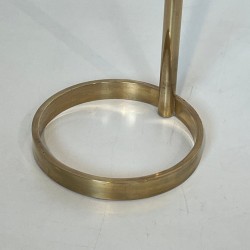 Nécessaire de Cheminée Moderniste en Acier Laqué Noir et Laiton, vers 1970