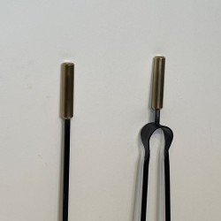 Nécessaire de Cheminée Moderniste en Acier Laqué Noir et Laiton, vers 1970