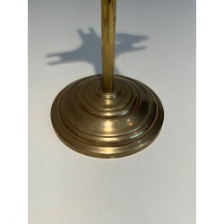Brass Duck Head Fireplace Companion Set in the Style of Maison Jansen, French circa 1970