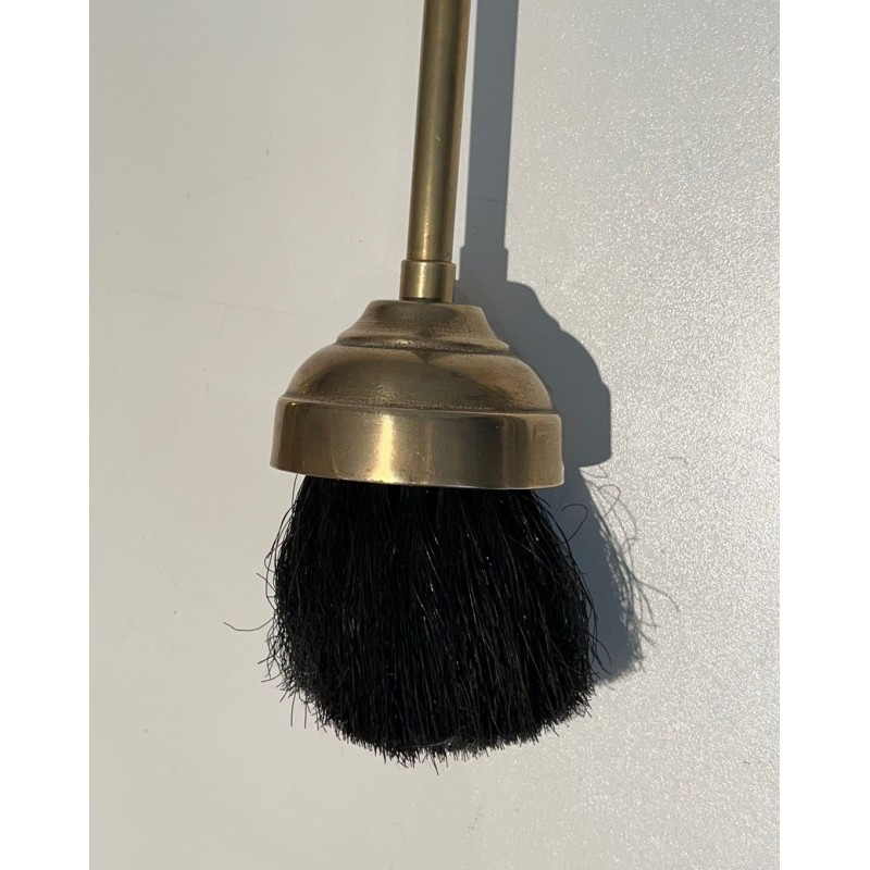 Brass Duck Head Fireplace Companion Set in the Style of Maison Jansen, French circa 1970