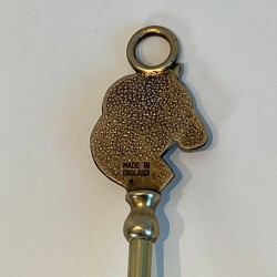 Neoclassical Brass Fireplace Companion Set with Horse Head Crown and Circular Gallery, circa 1950