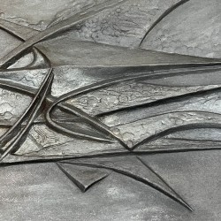 Plaque de Cheminée en Fonte Moderniste à Motif d’Oiseau Abstrait, Signée, Fonderie Stern, vers 1950