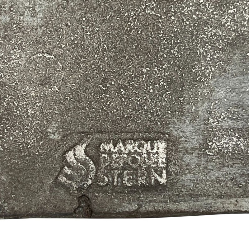 Modernist Cast Iron Fireback with Abstract Bird Motif, Signed, Foundry Stern, circa 1950