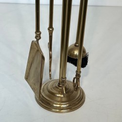 Nécessaire de Feu en Laiton à Têtes de Chevaux et Pied à Boule, Style Néoclassique, vers 1950