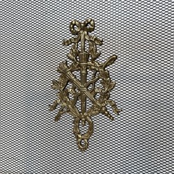 Louis XVI Style Brass Fireplace Screen with Mesh and Neoclassical Appliqués, Maison Jansen Style, circa 1940