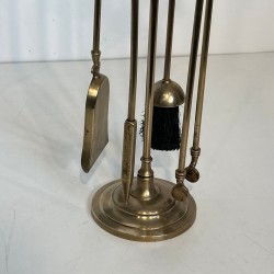 Nécessaire de Feu en Laiton à Têtes de Chevaux, Style Néoclassique, vers 1950