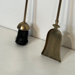 Nécessaire de Feu en Laiton à Têtes de Chevaux, Style Néoclassique, vers 1950