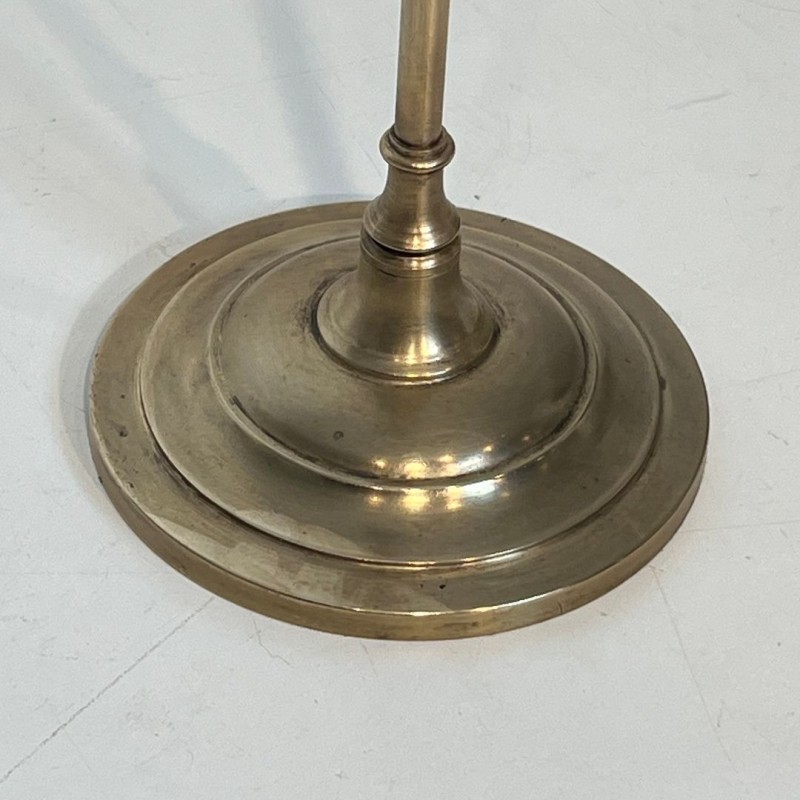 Neoclassical Brass Fireplace Companion Set with Horse Head Finials, French circa 1950