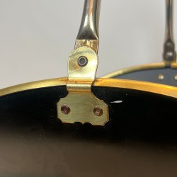 Porte-Bûches Néoclassique en Laiton Laqué Noir avec Garnitures en Laiton Poli, vers 1970