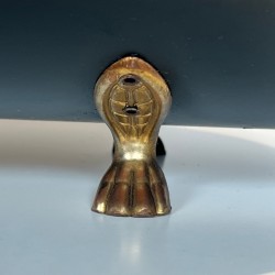 Neoclassical Log Holder in Black Lacquered Brass with Polished Brass Trim, French circa 1970