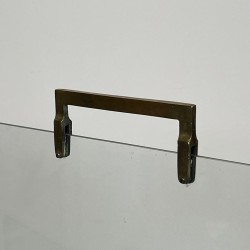 Modernist Single-Panel Glass and Brass Fireplace Screen, French circa 1970