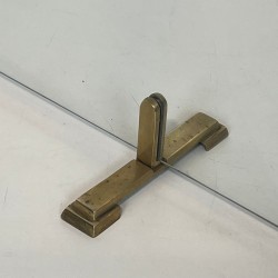 Modernist Single-Panel Glass and Brass Fireplace Screen, French circa 1970