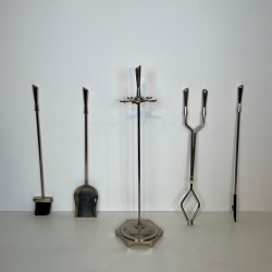 Nécessaire de Feu Moderniste sur Socle Chromé, Travail Français vers 1970