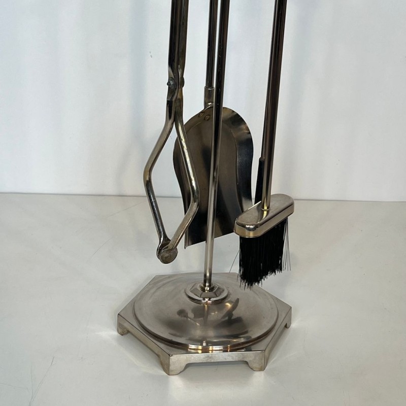 Nécessaire de Feu Moderniste sur Socle Chromé, Travail Français vers 1970