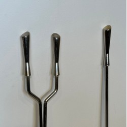 Modernist Fireplace Companion Set with Chrome Stand, French Design circa 1970