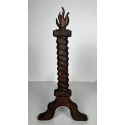 Pair of Wrought Iron and Gilt Cast Iron Flame Andirons, in the Style of Gilbert Poillerat