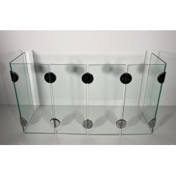 Exceptionnel Pare-Feu à Six Panneaux de Verre et Charnières à Boules Chromées, dans le Goût de Mallet-Stevens