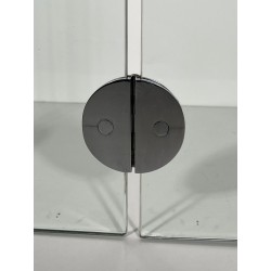 Modernist Six-Panel Clear Glass Fireplace Screen with Chrome Ball Hinges, Mallet-Stevens Style