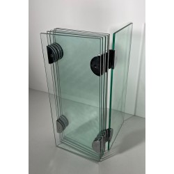 Exceptionnel Pare-Feu à Six Panneaux de Verre et Charnières à Boules Chromées, dans le Goût de Mallet-Stevens
