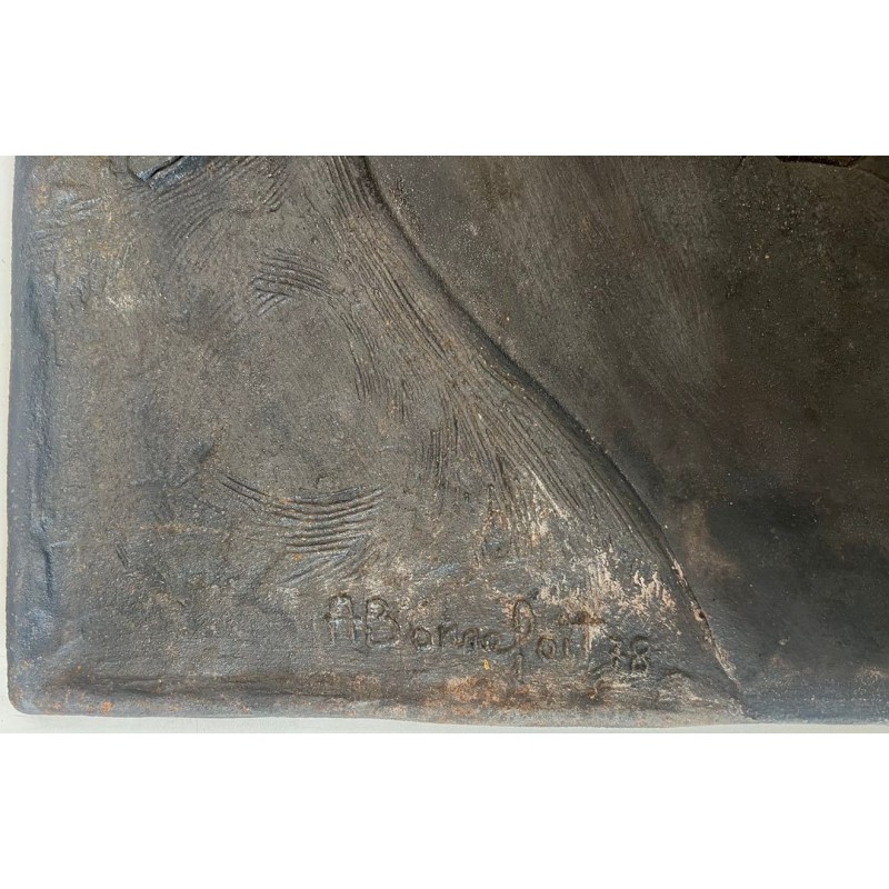 Plaque de Cheminée en Fonte à Figure de Femme Nue par Alain Bonnefoit, Vers 1980