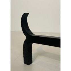 Pair of Modernist Wrought Iron Dachshund Andirons Attributed to Edouard Schenck