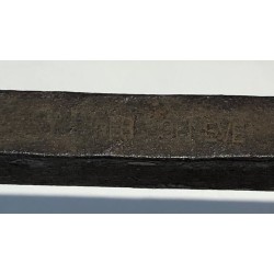 Pair of Art Nouveau Wrought Iron Andirons with Circular Scrollwork, Signed Wanner Geneva