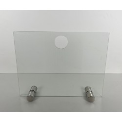 Modernist Glass and Chrome Fireplace Screen with Circular Cutout