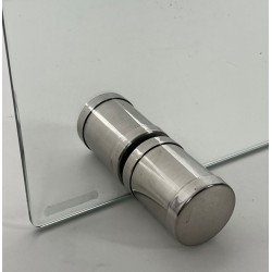 Modernist Glass and Chrome Fireplace Screen with Circular Cutout