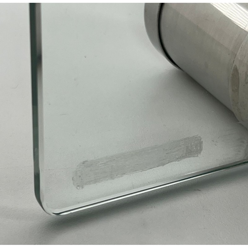 Modernist Glass and Chrome Fireplace Screen with Circular Cutout