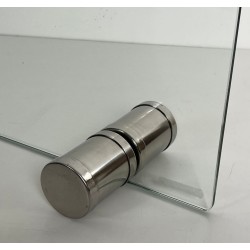 Pare-Feu Moderniste en Verre et Chrome à Découpage Circulaire