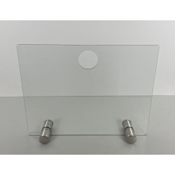 Modernist Glass and Chrome Fireplace Screen with Circular Cutout