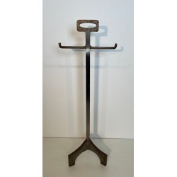 Nécessaire de Feu Moderniste en Acier Martelé à Cinq Accessoires sur Support