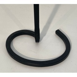 Nécessaire de Feu Moderniste en Métal Laqué Noir et Laiton à Base en Fer à Cheval