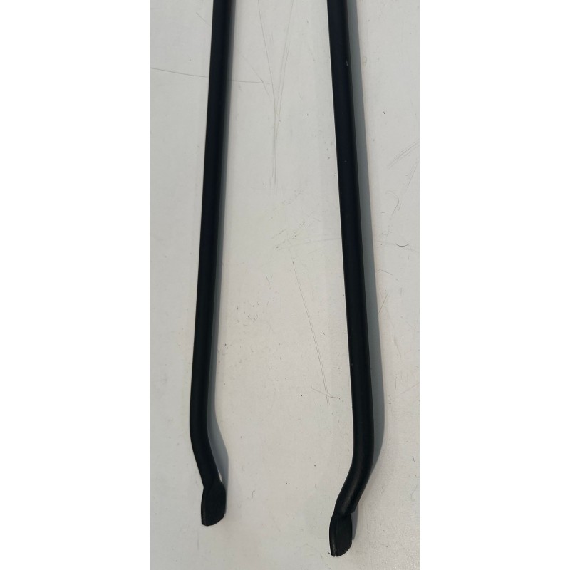 Modernist Black Lacquered Metal and Brass Fireplace Companion Set with Horseshoe Base