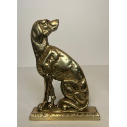 Pair of Art Déco Bronze Seated Dog Andirons