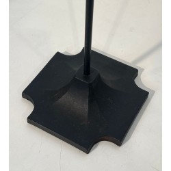 Nécessaire de Feu Moderniste en Métal Laqué Noir et Chrome à Finiales en Losange