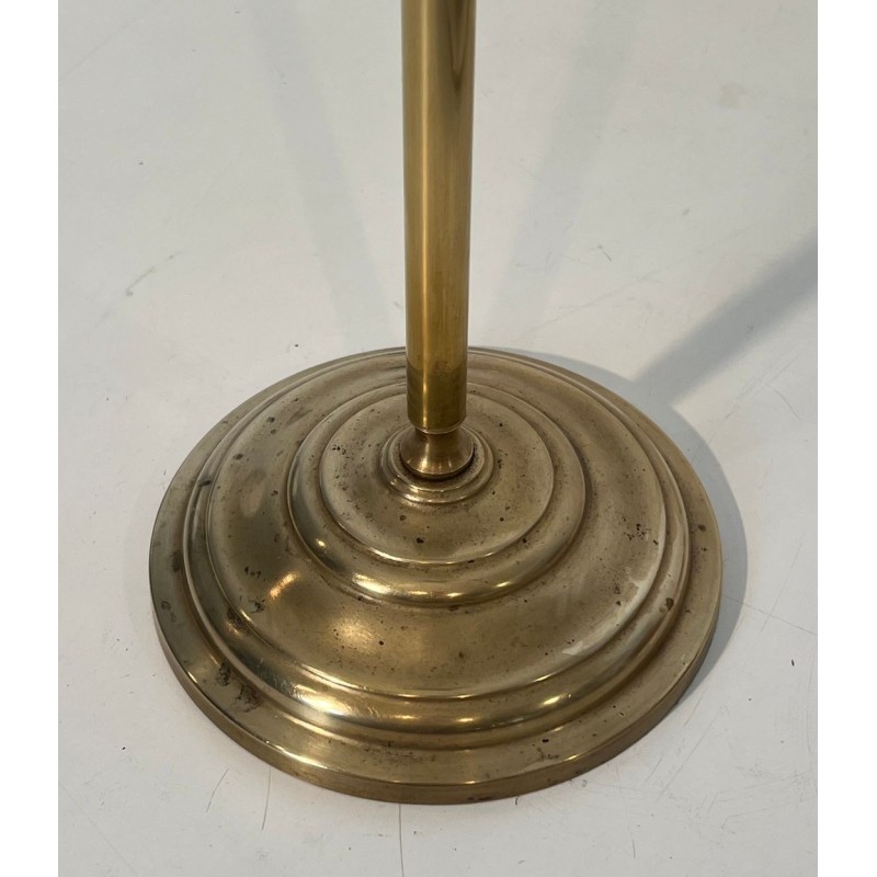 Neoclassical Style Brass Fireplace Companion Set with Disc Finials